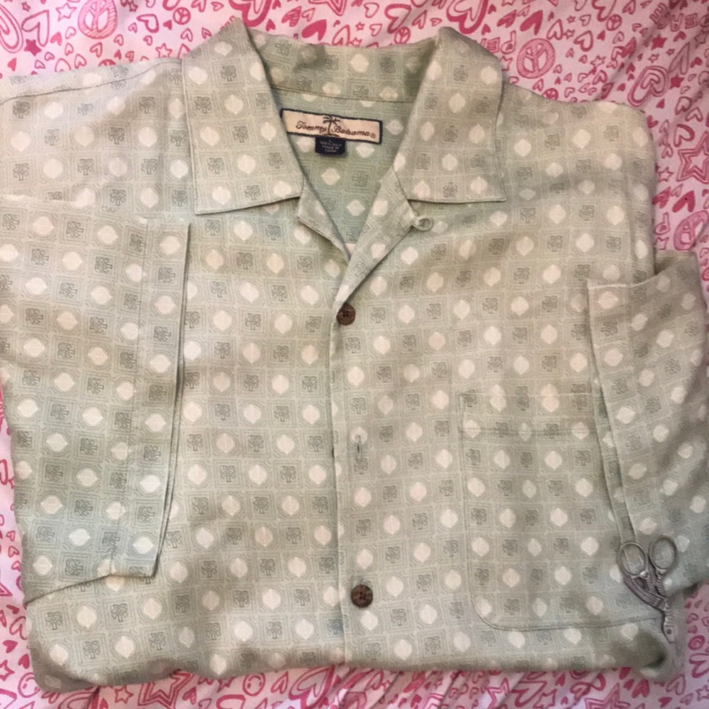 Tommy Bahama Silk Short Sleeve Shirt Large - Picture 1 of 9